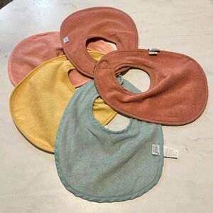 Soft Cotton Baby Bib Set - Rose, Yellow, Green, and Pink